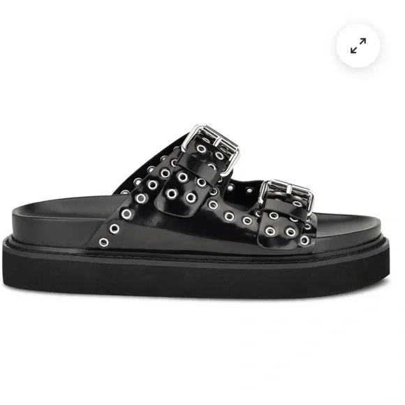 Nine West Eleny Studded Slides - Picture 3 of 7